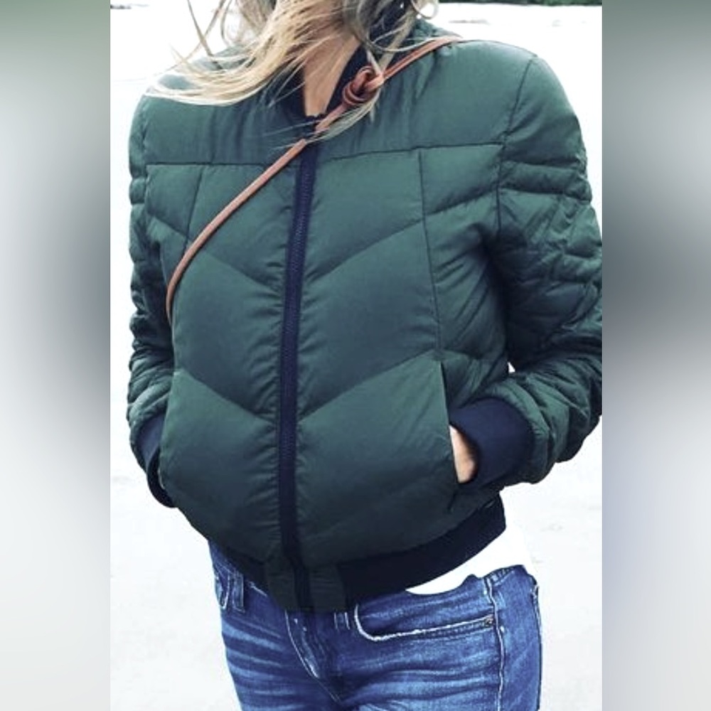 Cropped green Bomber Jacket